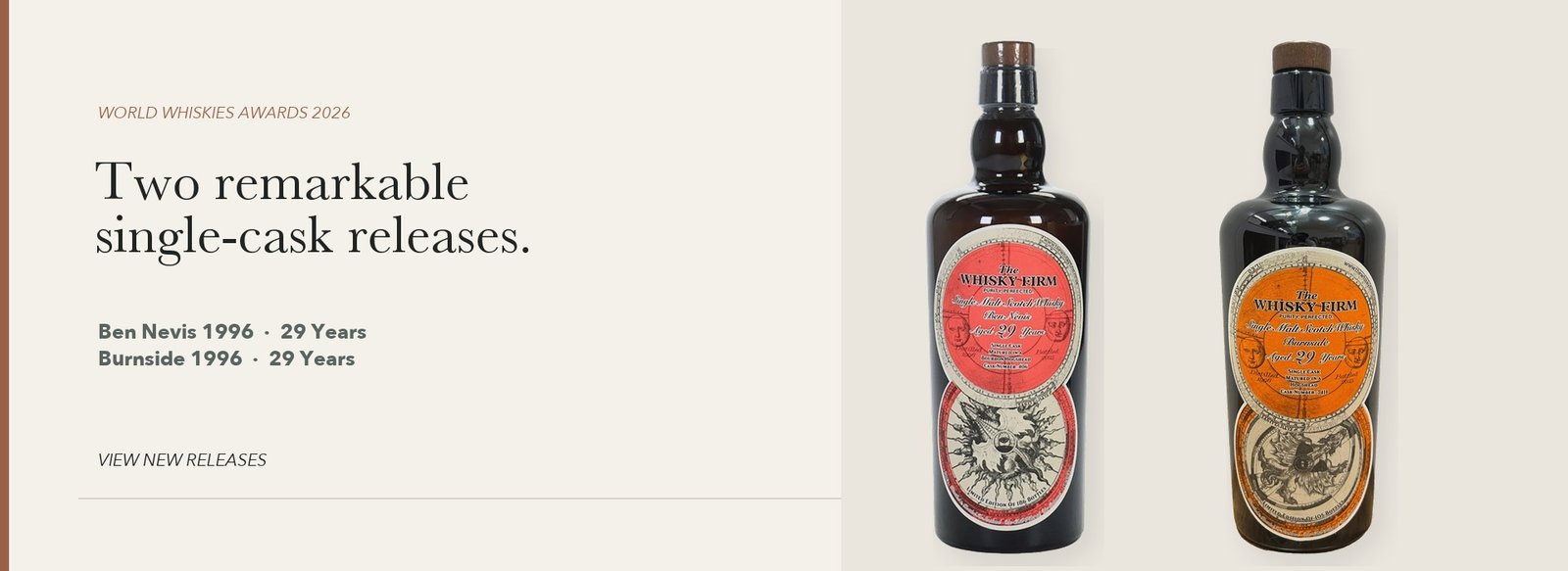 The Whisky Firm Wins World Whiskies Awards 2026 — Ben Nevis & Burnside Triumph